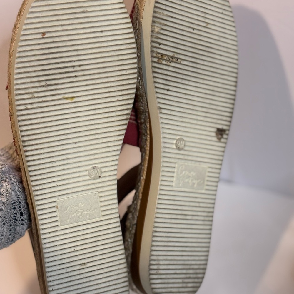 Crown Vintage Bonire wedge red and Tan Espadrilles sandals - Picture 7 of 8